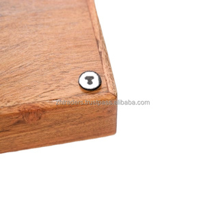 ถาดเสิร์ฟไม้ทำด้วยมือสไตล์คลาสสิกพร้อมด้ามจับโลหะดีไซน์อเนกประสงค์สำหรับห้องนั่งเล่นงานเลี้ยงสังสรรค์ในงานเทศกาล - Product Image 5