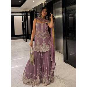 Heavy Embroidery Sequence Work Party Wear <b>Suit</b> Set for Weddings - Product Image 4
