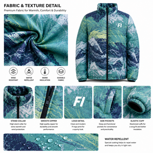 Chaquetas Acolchadas Estampadas para Hombre, Cortavientos, Ropa de Invierno, Cierre de Cremallera, Estilo Casual, Cuello Alto, Ropa Personalizada al por Mayor, OEM, B2B - Product Image 4