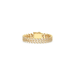 Bracelet chaîne cubaine en diamant cultivé en laboratoire certifié IGI REYES HPHT CVD en or massif 14K 18K, cadeau d'anniversaire, bijoux fins - Product Image 1