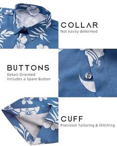 Camisa de Hombre de Manga Corta con Estampado Tropical, Casual de Playa, con Botones, Verano, Vibrante, Colorida, Floral, Top, Camisa de Verano para Hombre - Product Image 6