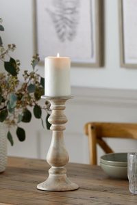 Handmade Natural Wood Round Rustic 3-Piece <b>Candle</b> Stand <b>Set</b> for Christmas Home Decor - Product Image 5