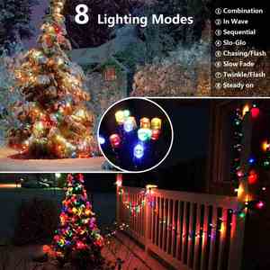 Guirlande lumineuse solaire LED blanche chaude étanche IP65 pour fêtes et décorations extérieures de Noël – Cadeau idéal – Vente chaude - Product Image 3
