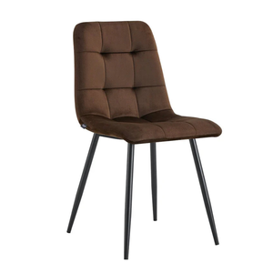 Modern Upholstered Velvet <b>Dining</b> <b>Chair</b> with High Back and <b>Black</b> Metal Legs, Nordic Side <b>Chair</b> for <b>Dining</b> Room, Restaurant & Cafe - Product Image 5