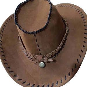 หมวกคาวบอยหนังวัวชั้นหนึ่งสไตล์ชนเผ่าวินเทจหมวกอัศวินสำหรับเดินทางแบบลำลองของผู้หญิงผู้ชาย - Product Image 3