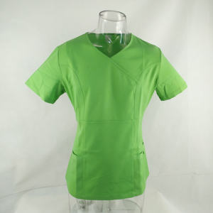 New Arrival High Quality V Neck Women Nurse Uniform Jersey Fabric Breathable Summer Hospital <b>Scrubs</b> Customizable <b>Tops</b> For Women - Product Image 5
