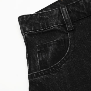 Jeans baggy vintage de qualité supérieure pour hommes, coupe ample, jambe large, denim, style hip-hop, noir - Product Image 2