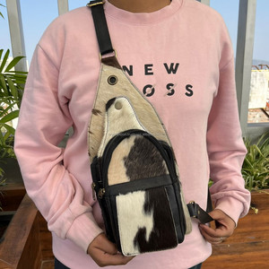 New Trendy Cowhide Crossbody <b>Bags</b> for <b>Men</b> & Women Sling Fanny Packs Purses Belt <b>Bag</b> Genuine Leather Chest <b>Shoulder</b> Crossbody <b>Bag</b> - Product Image 2