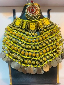 Colorful Stainless Steel Islamic Afghan Women's Jewelry <b>Set</b> Handcrafted Ethnic Design Trendy Crystal Rhinestone for Festive - Product Image 3