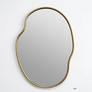 Round Modern Metal Wall Mirror Gold <b>Framed</b> Fancy Design Handmade Iron Eco-Friendly Lightweight for Home Decoration - Product Image 3