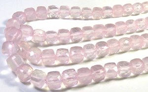 Perles fantaisie en quartz rose naturel facetté, forme boîte, 6-9 mm, percées au centre, 16 pouces, qualité supérieure, pour bijoux en pierres précieuses - Product Image 3