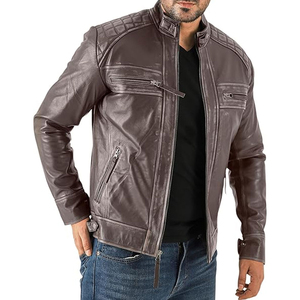 Nuevas llegadas, precio al por mayor, chaqueta de cuero para hombre de alta calidad, diseño OEM, corte ajustado, elegante, a bajo precio. - Product Image 6