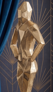 Modern Gold and White Aluminum and Marble Woman Tabletop Sculpture Attractive <b>Table</b> Objects for Modern Decor Figure Sculpture - Product Image 2