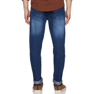 Jeans en denim de haute qualité, coupe slim droite, coupe régulière, longs et confortables pour hommes, en vente - Product Image 1