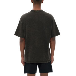 ผู้ผลิตจัดหาเสื้อยืดโอเวอร์ไซส์พิมพ์ลายขี้ผึ้งสีพื้น 280 GSM สำหรับผู้ชายตามสั่ง - Product Image 3