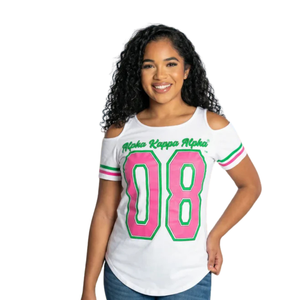 T-shirt décontracté pour femme en coton premium avec épaules dénudées et motifs graphiques imprimés - Product Image 2