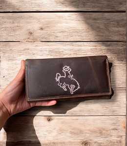 Cartera única de cuero rústico para mujer, billetera de diseñador de lujo con ventana de identificación, tarjeta de crédito múltiple, embrague de cuero Real de estilo occidental - Product Image 3
