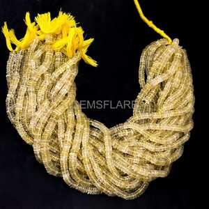 Natural Lemon Quartz Heishi Beads 5-6MM Lemon Quartz Heishi Beads Smooth Gemstone Tyre Shape Beads For Jewelry Making Wholesale - Product Image 2
