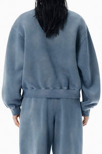 Suéter de cuello alto para mujer, tejido, 100% algodón, teñido liso, con efecto lavado ácido, personalizado, largo, ecológico, venta al por mayor - Product Image 2