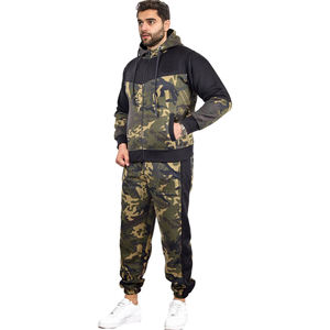 Vêtements d'entraînement pour hommes en gros, sweat à capuche en coton avec fermeture éclair intégrale et poche kangourou, survêtements personnalisables avec logo - Product Image 2