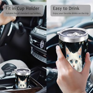 20oz Stainless Steel Tumbler With Lid And Straw Portable Car Drinking <b>Cup</b> Food Grade Double Wall <b>Insulated</b> - Product Image 4