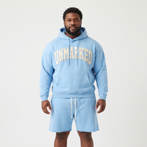 <b>Men's</b> Baggy Plus Size <b>Shorts</b> <b>Set</b> Distressed Embroidery 100% Cotton Fleece Oversize Drawstring <b>Shorts</b> <b>Hoodie</b> Sweat <b>Short</b> <b>Set</b> <b>Men</b> - Product Image 6