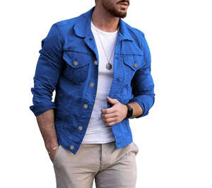 Best Denim Jacket <b>Men</b> Stylish Winter Washed Wholesale Jeans Jackets Fashion Street Wear Unique Hip Hop Denim <b>Men's</b> Jacket - Product Image 2