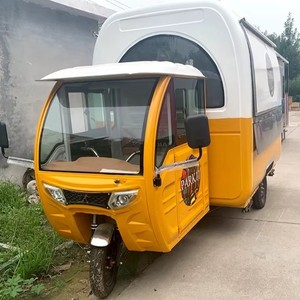 Carretto Mobile per Alimenti Personalizzato a 3 Ruote |   Rimorchio da Cucina per Bicicletta per Caffè, Birra e Fast <span class=keywords><strong>Food</strong></span> - Mercato USA - Product Image 3