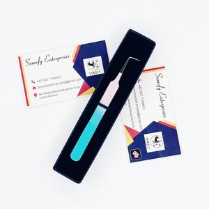 Pince à cils en acier inoxydable massif à prise diamant à 90 degrés de couleur personnalisée pince à épiler d'extension de cils produit durable - Product Image 3