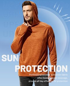 เสื้อตกปลาผู้ชายสำหรับฤดูร้อน ป้องกันแสงแดด UPF 50 มีฮู้ด แขนยาว ระบายอากาศ แห้งเร็ว ป้องกันรังสียูวี 100% โพลีเอสเตอร์ - Product Image 4