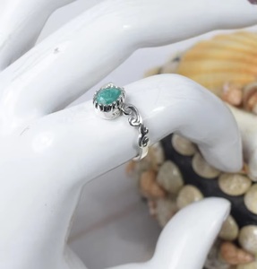 Bague en argent sterling 925 avec émeraude verte naturelle en forme de poire, pierre de naissance de mai, bijou élégant fait main, cadeau de Noël - Product Image 3