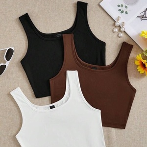 เสื้อกล้ามรัดรูปผู้หญิงแบบใหม่ - เสื้อครอปแขนกุดผ้าริบยืดหยุ่นไร้ตะเข็บทรงเข้ารูปสำหรับใส่ลำลองทุกวัน ผลิตในบังกลาเทศ - Product Image 4