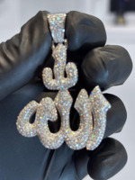 Liontin Islam Berlapis Rhodium Khusus Vvs Bertabur Berlian 3D V Vendetta Kartun Hip Hop Lolos Uji Berlian Perak Pria Bersertifikat IGI