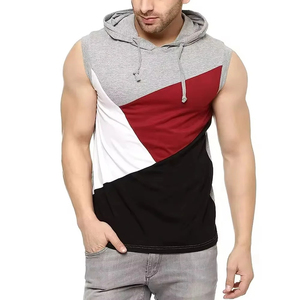 Hoodie sans manches en coton pour homme / Vêtements d'hiver pour le jogging, échantillon gratuit OEM, hoodies sans manches en coton pour homme en vente - Product Image 1
