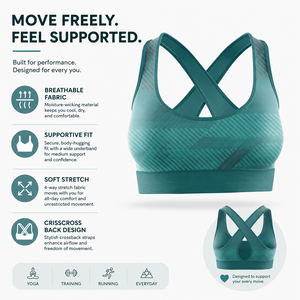 High Impact Padded Sports <b>Bra</b> Women Seamless Yoga Fitness Gym <b>Bra</b> Breathable Quick Dry Shockproof Running Workout Push Up Top - Product Image 5