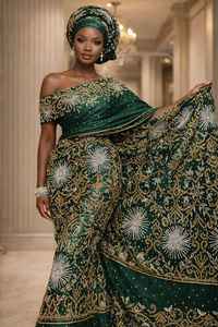 Exclusivo Wrapper Africano de Lino George con Bordado y Mangas Largas para Ocasiones Especiales (ODM) - Product Image 2