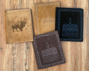 Haute Qualité Personnalisé A4 Motif En Cuir Véritable Botte Point Daim Compendium Fichier Dossier Document Organisateur Portefeuille Binder - Product Image 3