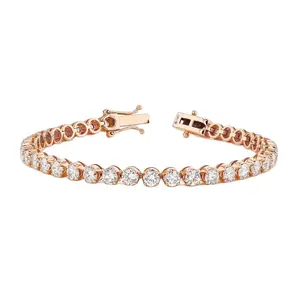 Joyería al por mayor para mujer, pulsera de tenis con diamantes cultivados en laboratorio de oro de 14 quilates, moda de lujo hecha a pedido, joyería fina de tamaño personalizado