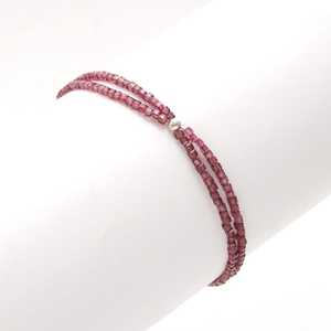 Natural Garnet Box Shape Gemstone <b>Beaded</b> <b>Bracelet</b> 2mm Handmade Dainty Stone <b>Bracelet</b> For Women Jewelry Making Wholesale Price - Product Image 3