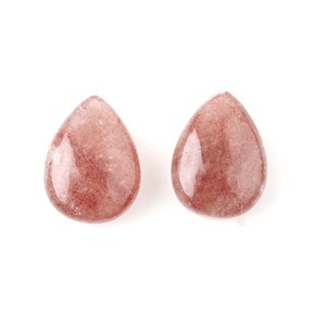 Classic Natural Pink Strawberry Quartz Briolette High <b>Polished</b> 10x14mm Pear Shape DIY Jewelry Making Loose Gemstone Wholesale - Product Image 1