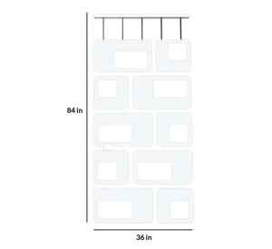 Divisor de Habitaciones Colgante de MDF de 84x36 Pulgadas, Diseño Contemporáneo con Corte Láser, Biombo Decorativo para Sala de Estar o Dormitorio, Color Blanco - Product Image 2