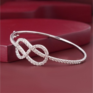 14K Gold Lab Grown Diamond Infinity <b>Bangle</b> <b>Bracelet</b> 2.27 CT Micro Pave Gift/Engagement - Product Image 2
