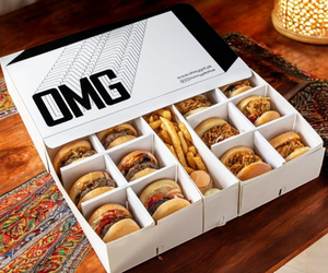 Nampan kemasan makanan cepat ramah lingkungan Crepe wafel Pizza Empanada kentang goreng Mini <span class=keywords><strong>Burger</strong></span> kotak kertas kue laminasi Matt - Product Image 6