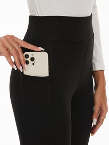 Leggings chauds doublés en polaire sherpa pour femmes, pantalons de jogging épais et résistants avec poches - Product Image 2