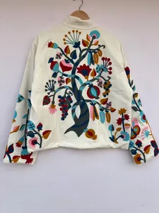 Luxury Cotton Suzani Embroidered <b>Reversible</b> <b>Jacket</b> | Boho Ethnic Summer Designer Coat | Wholesale - Product Image 5