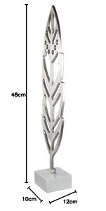 10D X 12W X 48H Modern Metal Leaf Sculpture Artistic Handmade Eco-Friendly Durable Tabletop Decor Living Room Foliage Design - Product Image 6