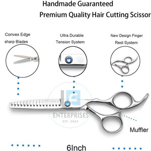 Tijeras de Adelgazamiento de Acero Inoxidable Fabricadas en Pakistán con Logotipo Personalizado, Herramientas de Corte de Cabello, Servicio OEM Disponible - Product Image 3