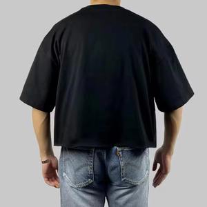 Camiseta Corta de Último Diseño 2025 para Hombre, Personalizable con Serigrafía, 100% Algodón, Color Negro, Corte Holgado y Transpirable - Product Image 5