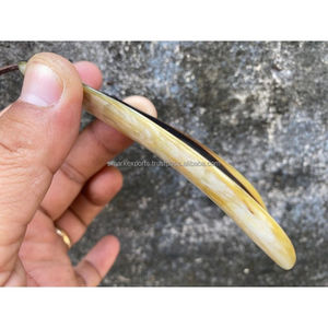 Handcrafted Carved Natural Buffalo Horn <b>Shoe</b> Horn Durable Long Handle Eco-Friendly Ergonomic Feng Shui Angel Religious Wearing - Product Image 1