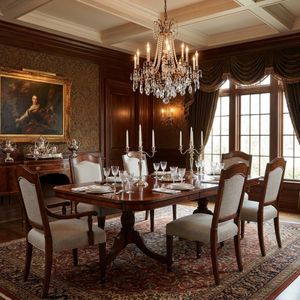 Elegante Silla de Comedor de Madera de Caoba Sólida Estilo Sheraton, Muebles de Lujo para Hotel, Villa y Casas de Lujo - Product Image 5